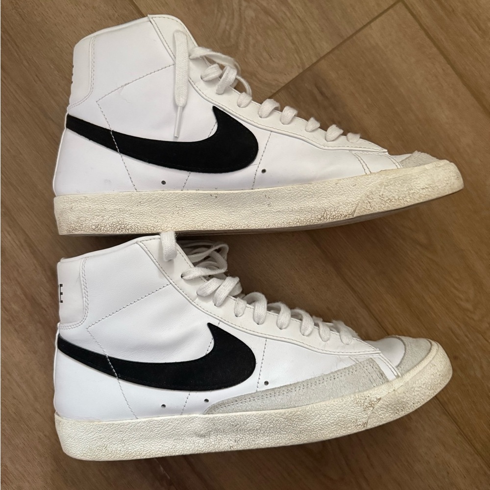 Nike White and Black High-Top Sneakers